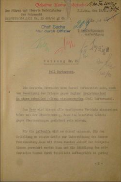Hitler's War Directive No. 21 ordering preparations for Operation Barbarossa